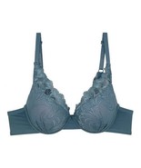 $29 PEARLLE Solid Floral Lace-Band Underwire Full-Coverage Bra Gray 32B - $20.37 CAD