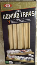 FUNDEX Set of 4 Solid Wood DOMINO TRAYS – Mexican Train Game - New - $12.65