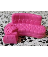 Fisher Price Sweet Streets Hotel Pink Sofa Couch &amp; Luggage - $10.33 CAD