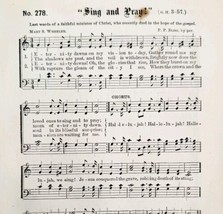 1883 Gospel Hymn Sing And Pray Sheet Music Victorian Church Religious AD... - $14.99