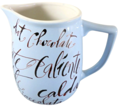 Ceramic Pitcher Rosanna Pottery Decorative Hand Painted Cursive Chocolat... - $8.16
