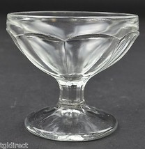 Clear Pressed Glass Panel Pattern Low Sherbet 2.875&quot; Tall Vintage Glassware - £4.77 GBP