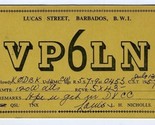 Barbados British West Indies VP6LN QSL Card 1957  - $8.91