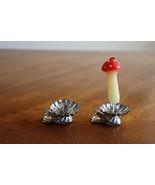 Vtg Lot Christmas Tree Mushroom Candle Holder Clips Metal Silver Western... - $11.40