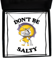 Funny Necklace Dont Be Salty Pop Wishbone-MC-NL  - £59.47 GBP