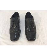 MEN&#39;S PERRY ELLIS AMERICA BLACK 8.5 SHINED CAP TOE OXFORD DRESS SHOES - €18,04 EUR