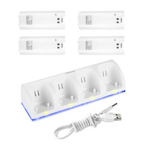 4× Rechargeable Battery Pack + Charger Dock For Nintendo Wii Remote Cont... - $268.63 MXN
