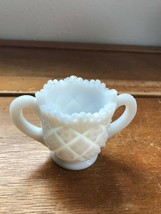 Vintage Reproduction Double Handled Milk Glass Toothpick Holder or Doll Dish –  - £9.74 GBP