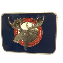 Loyal Order of Moose PAP Belt Buckle Cast Metal Epoxy Front 2013 Vintage - £13.88 GBP