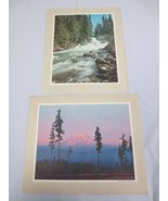 2 Vitg Standard Oil Co Scenic print/info Mount Rainier &amp; Tye River Washi... - £15.93 GBP