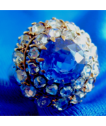 Earth mined Sapphire Diamond Engagement Ring Antique Victorian Estate 14... - $23,555.25