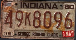 Vintage 1980 INDIANA License Plate - Crafting Birthday MANCAVE slf - £23.01 GBP