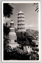 RPPC Hong Kong Tiger Pagoda 1953 USS Seminole Hebein Fam Milwaukee Postcard W22 - £15.65 GBP