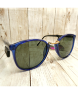 VINTAGE Riviera Eyewear Gloss Blue Round UV Sunglasses 6631 - NEW, OLD S... - $25.69