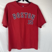 Majestic Dustin Pedroia Boston Red Sox Jersey T Shirt Baseball Red Size M Medium - £7.42 GBP
