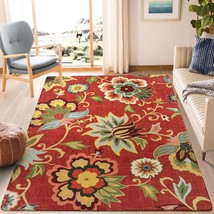 Lahome Floral Carpets For Living Room - Washable Rugs 5X7 Non-Slip Lightweight - £83.30 GBP