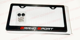 Grand Sport Corvette WHITE TRUE Carbon Fiber License Plate Frame - $41.87