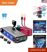 Multi-Port 200W Car Charger Adapter with Cigarette Lighter Sockets and U... - $43.50