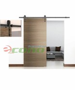 6Ft Modern Style Black Barn Wood Sliding Door Closet Hardware Track Set ... - $65.44