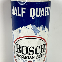 Busch Beer Can Vintage Bavarian Mountain Scene Blue White Half Quart Alu... - $6.64