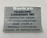 VINTAGE SANKYO KZE-1792 Condenser Mic Instruction Manual  - £5.41 GBP