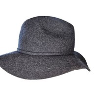 J Crew Womens Felt Wool Wide Brim Floppy Fedora Hat Winter Dark Gray M/L... - $28.88