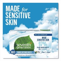 Seventh Generation Fabric Softener Sheets, Free and Clear, 80 Count, 2 C... - £10.80 GBP