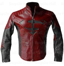 NEW HANDMADE SUPERMAN MAN OF STEEL &amp; SMALLVILLE BLACK AND RED LEATHER JA... - $179.99+