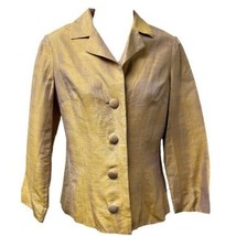Iridescent Gold Button Down Long Sleeve Lined Jacket - £16.88 GBP
