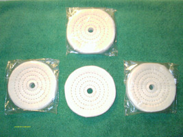 4 Pieces 4&quot; Diameter 1/2&quot; Thick Cotton Polishing Buffing Wheels 1/2&quot; Arb... - £15.17 GBP