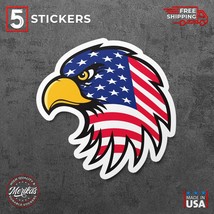 Sticker, Vinyl Decal, Eagle Hawk Head, American Patriot, US Flag, 5 Stic... - £12.09 GBP