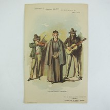 Victorian Trade Card LARGE Henry Heide Almond Paste Woman Sing Man Guitar Fiddle - £39.17 GBP