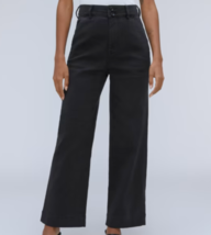 Everlane Women&#39;s The Organic Wide-Leg High Rise Pants in Black Twill Size 2 - $55.00