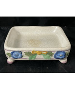 Small Vintage Stoneware Soap Dish Italy Made 4&quot; x 3-1/4 &quot; - £18.76 GBP