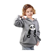 Panda Pullover Hoodie Sweatshirts For Girls/Boys, Kids Long Sleeve Jumper Grey - £10.97 GBP