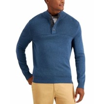 Club Room Men&#39;s Ribbed Four-Button Sweater in Blue Wing-Small - £14.36 GBP