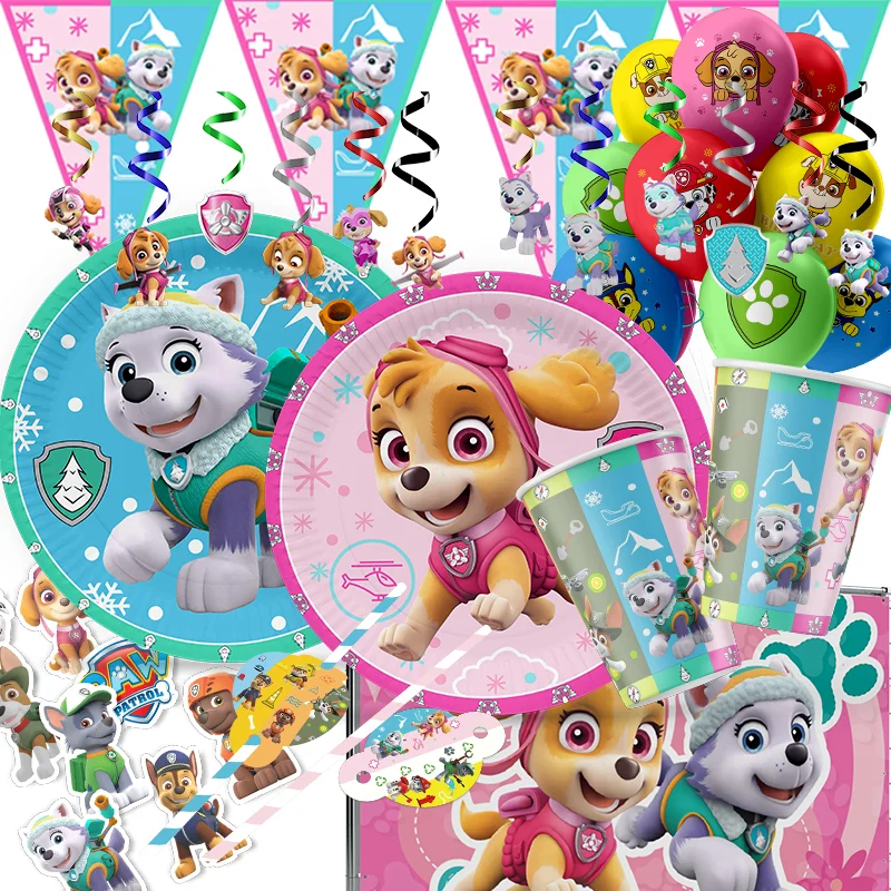 Paw Patrol Dogs Skye Everest Balloons Kid Birthday Party Decoration Baby Show - £7.88 GBP+