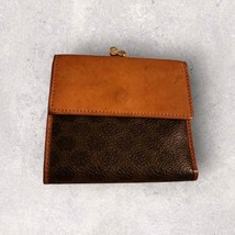 Celine Macadam Coated Canvas and Leather Triomphe Kisslock Wallet Two Si... - $159.97