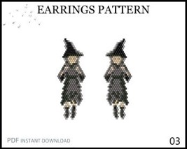 Halloween Miyuki Delica Beaded Brick Stitch Pattern No.03 - Witch Pendan... - $3.00