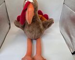 Vintage Turkey Plush Stuffed Animal Thanksgiving Decor Long Legs Korea 9.5” - $17.99