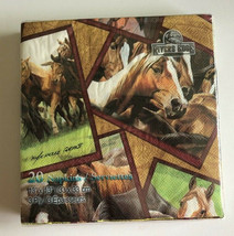 Paper Napkins Rivers Edge Horses Lunch Dinner 2 pack 20 count 3 ply Rust... - £21.05 GBP