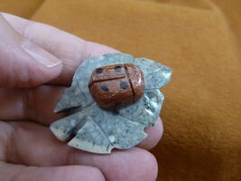Y-LAD-21) little Ladybug ladybird beetle love bugs figurine leaf SOAPSTO... - $8.99