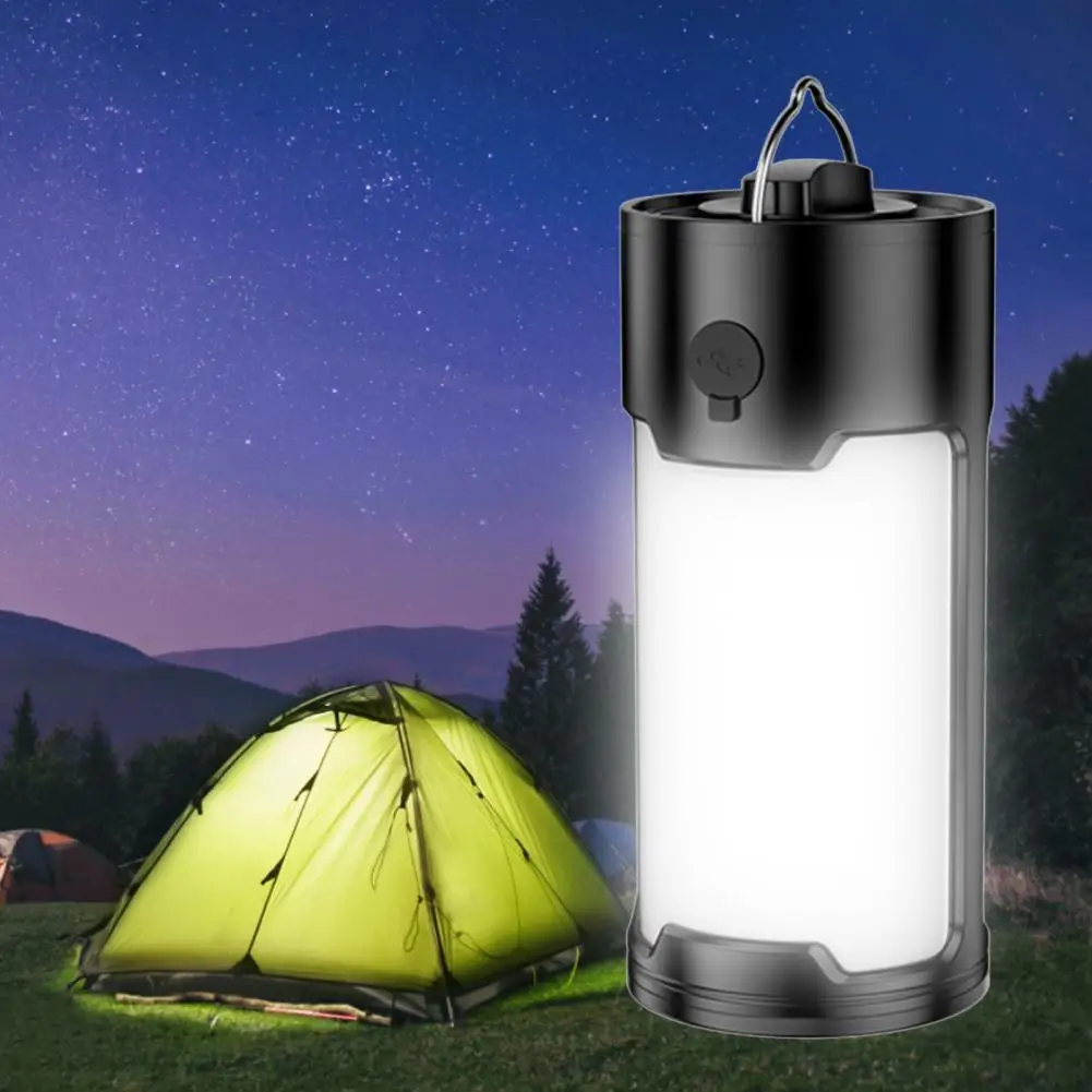 Black White  Practical Portable Camping Light Rechargeable Camping Lamp Soft - £14.58 GBP