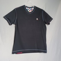 Robert Graham Shirt Mens Large Black/White Trim Classic Fit Skull/Rose L... - $793.04 MXN