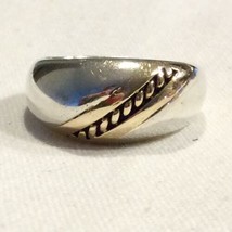 Teme Native American Navajo 14K Yellow Gold &amp; Sterling Silver Cable Ring - £113.05 GBP