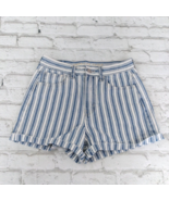 American Eagle Shorts Womens 2 Blue White Striped High Rise Cotton Mom S... - £19.71 GBP