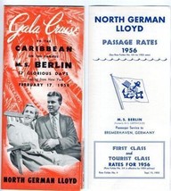 North German Lloyd 1956 M S Berlin Gala Cruise to Caribbean Brochure &amp; Rates - $44.50