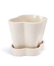 Oake Oake Small Planter with Tray, Cream - $193.43 MXN