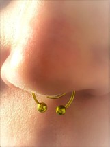 Fake Piercing Gold Clip On Manschette Septum Gold Ton Nasenring Perle Fa... - £2.54 GBP