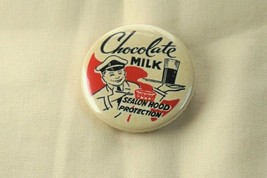 New Vintage Chocolate Milk Sealon Hood Protection Mini Metal Tin Badge P... - $3.91